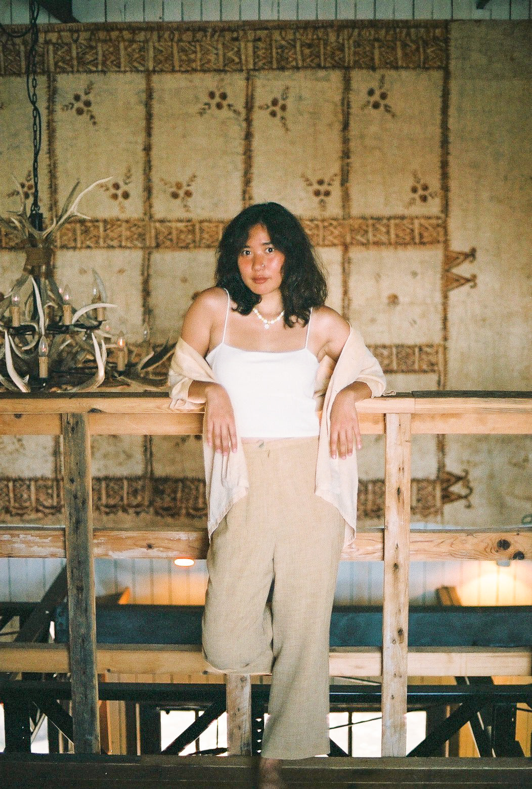 Beige Wide Pants