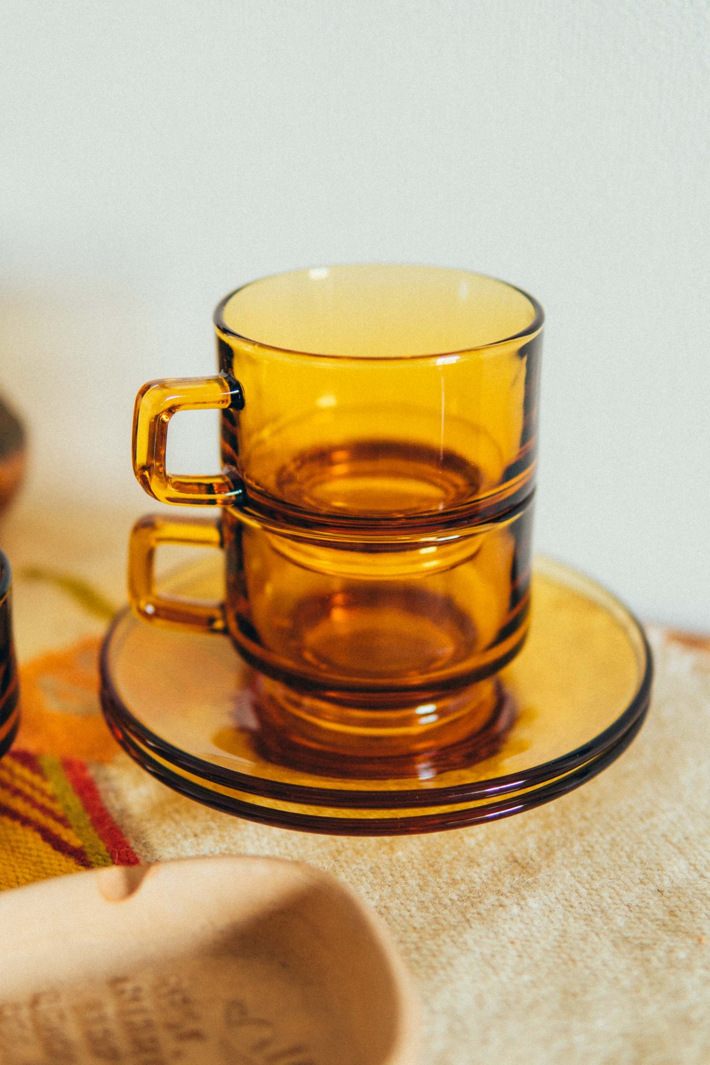70s Amber Coffee Cup & Saucer