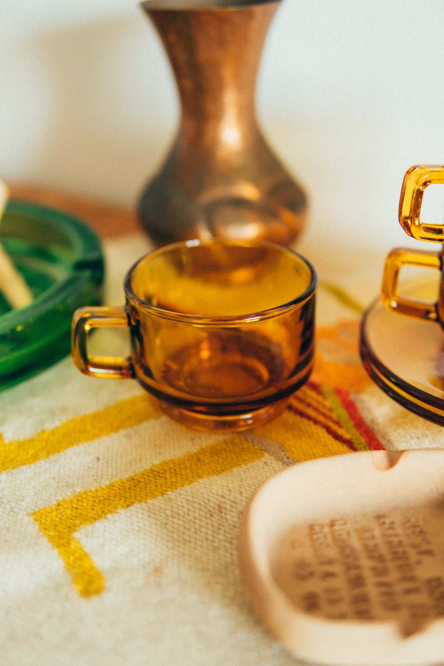 70s Amber Coffee Cup & Saucer