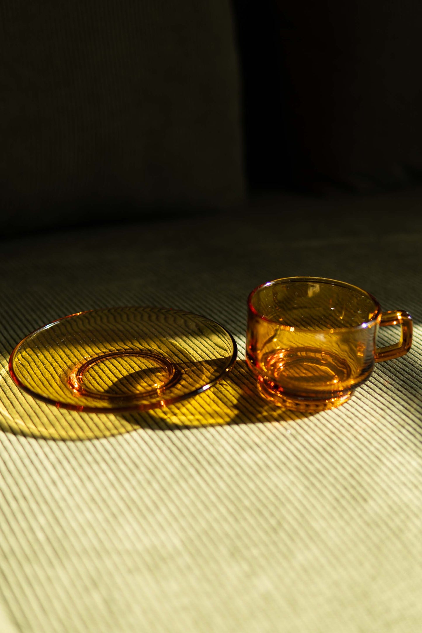 70s Amber Coffee Cup & Saucer