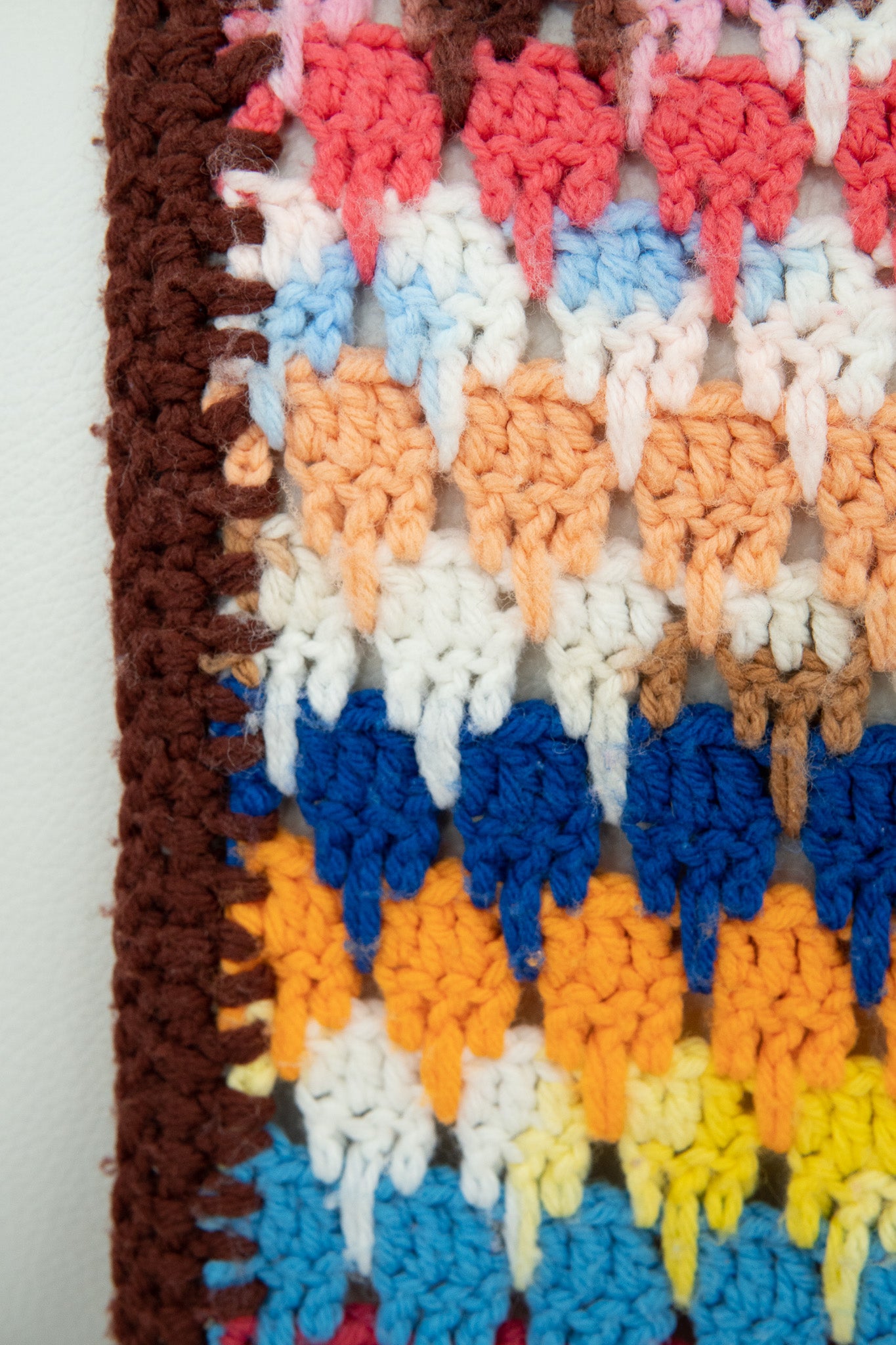 Big Size Colorful Knit Granny Square Blanket