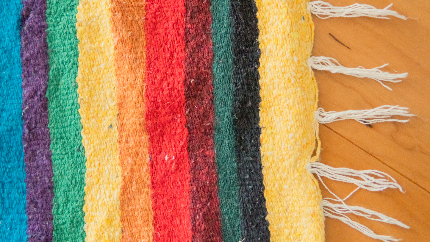 Rainbow Birds Mexican Rug