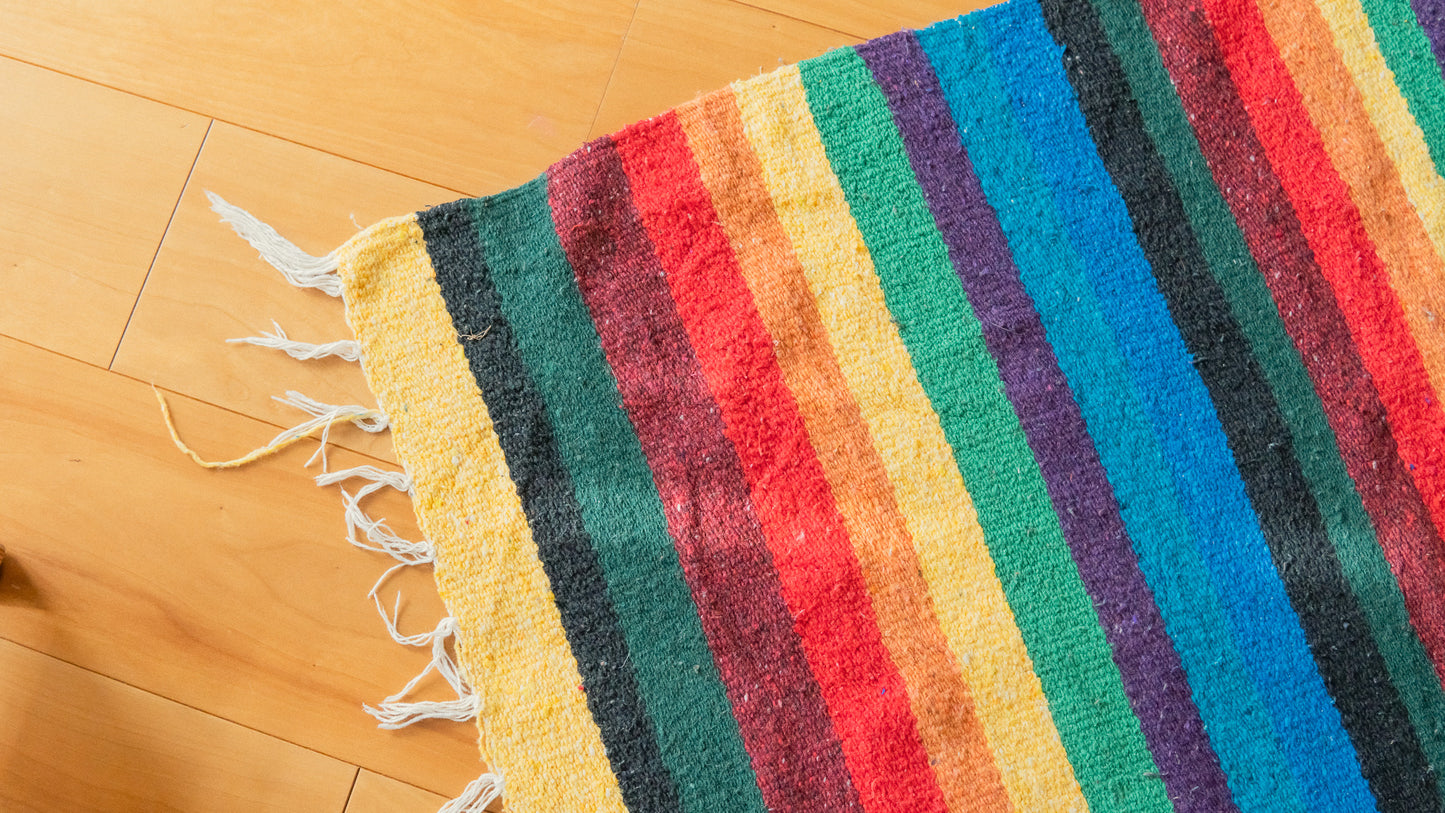 Rainbow Birds Mexican Rug