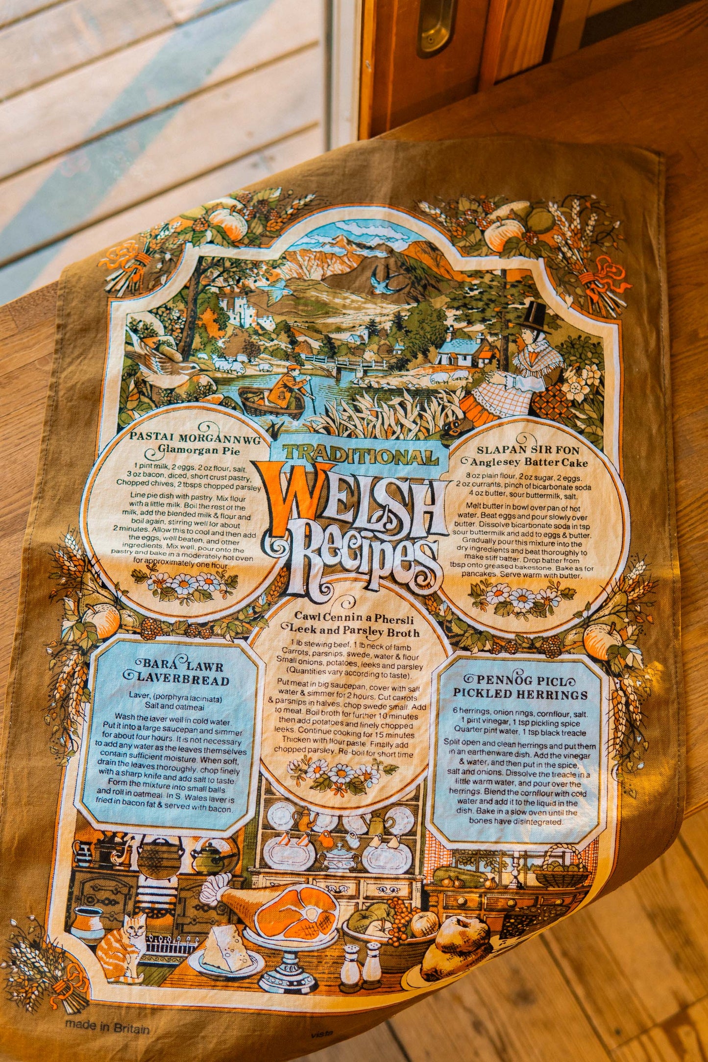 Traditional Welsh Recipes Tea Towel