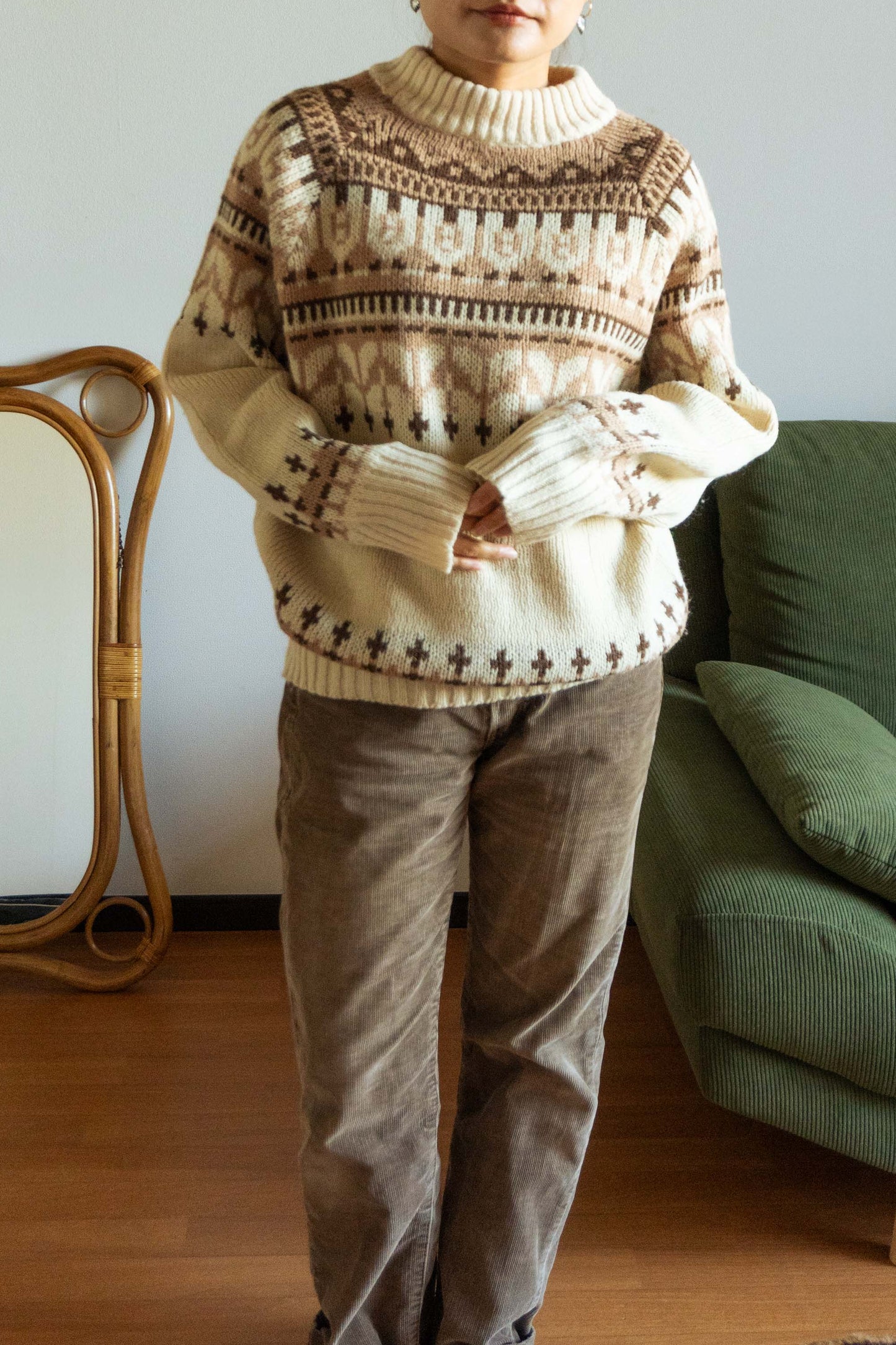 Handmade Beige Nordic Sweater