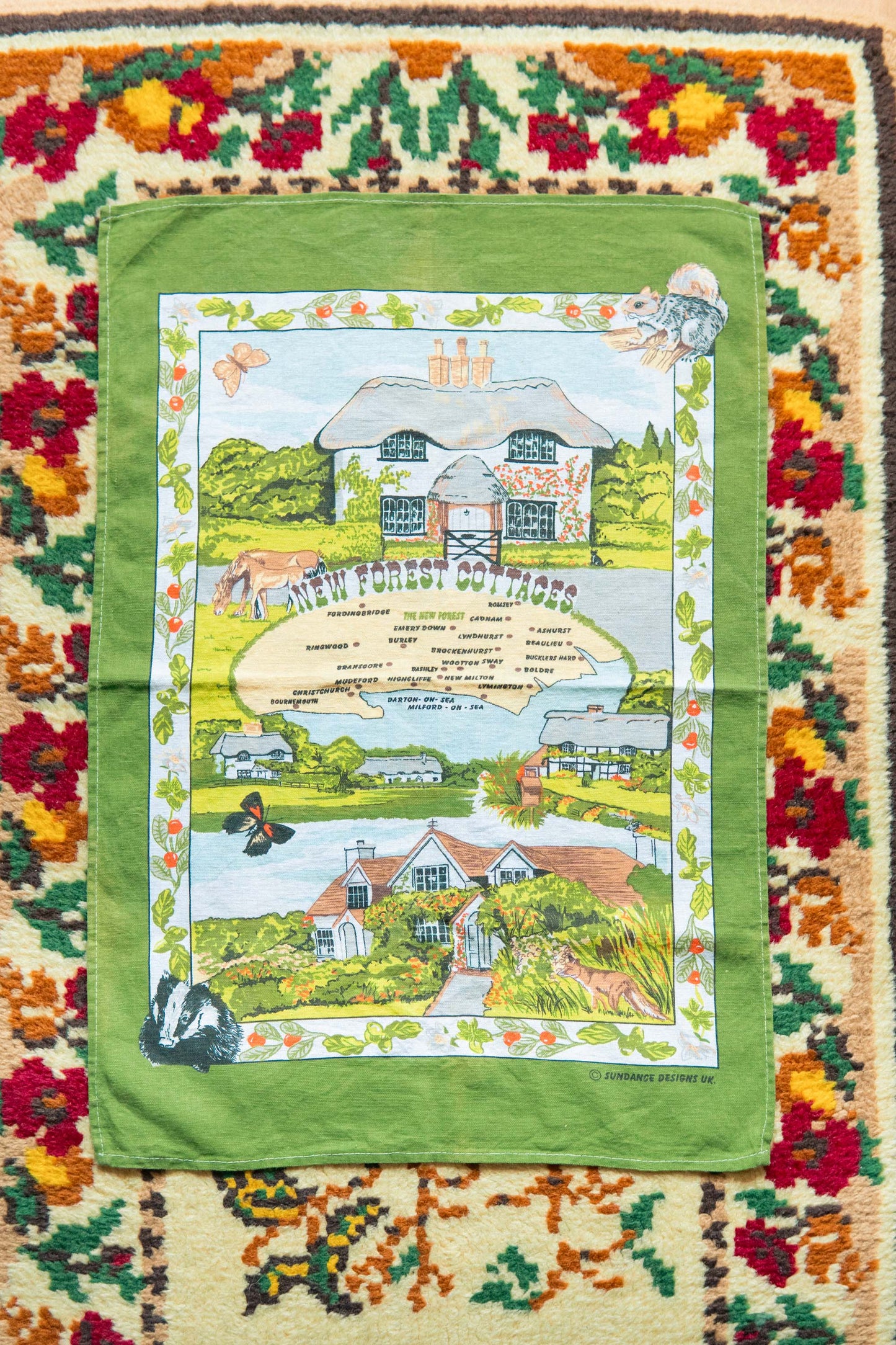 New Forest Cottages Tea Towel
