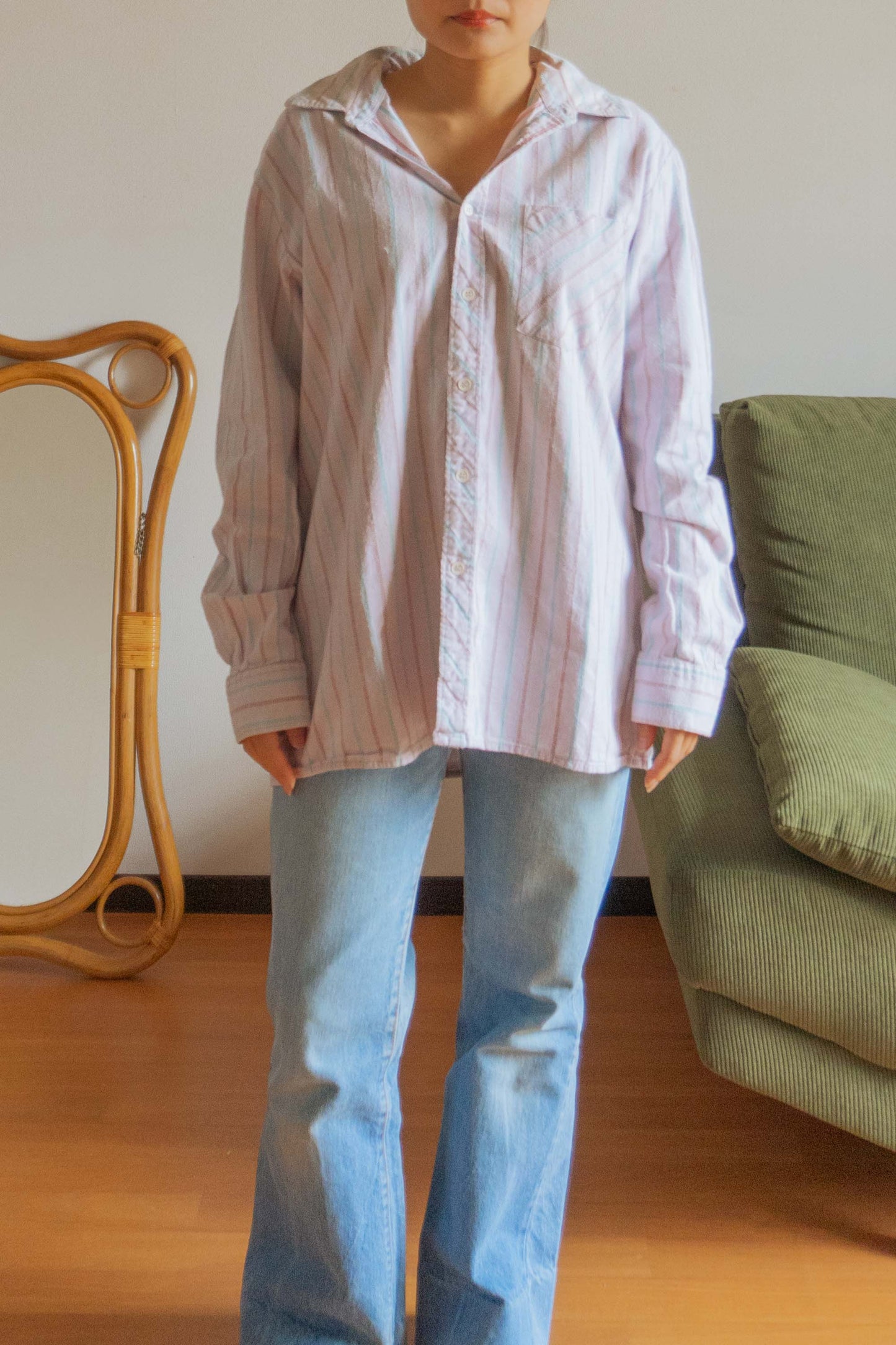 Pink Stripe Long Sleeve Shirts