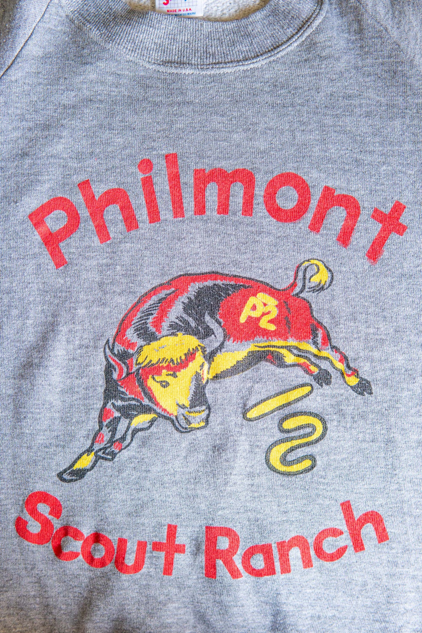 80-90s Philmont Scout Ranch Gray Short Sleeve Sweat Shirts
