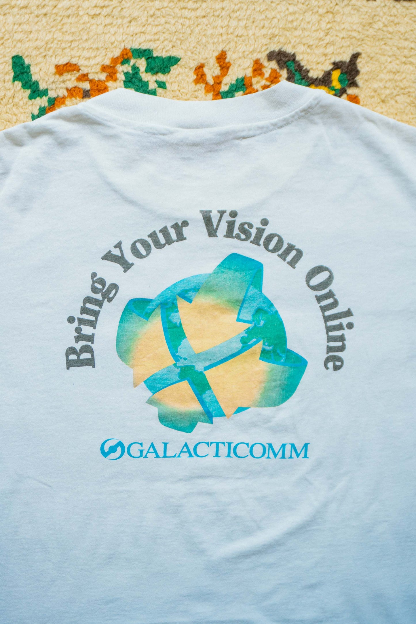 90s White GALACTICOMM “Bring Your Vision Online” T-Shirts