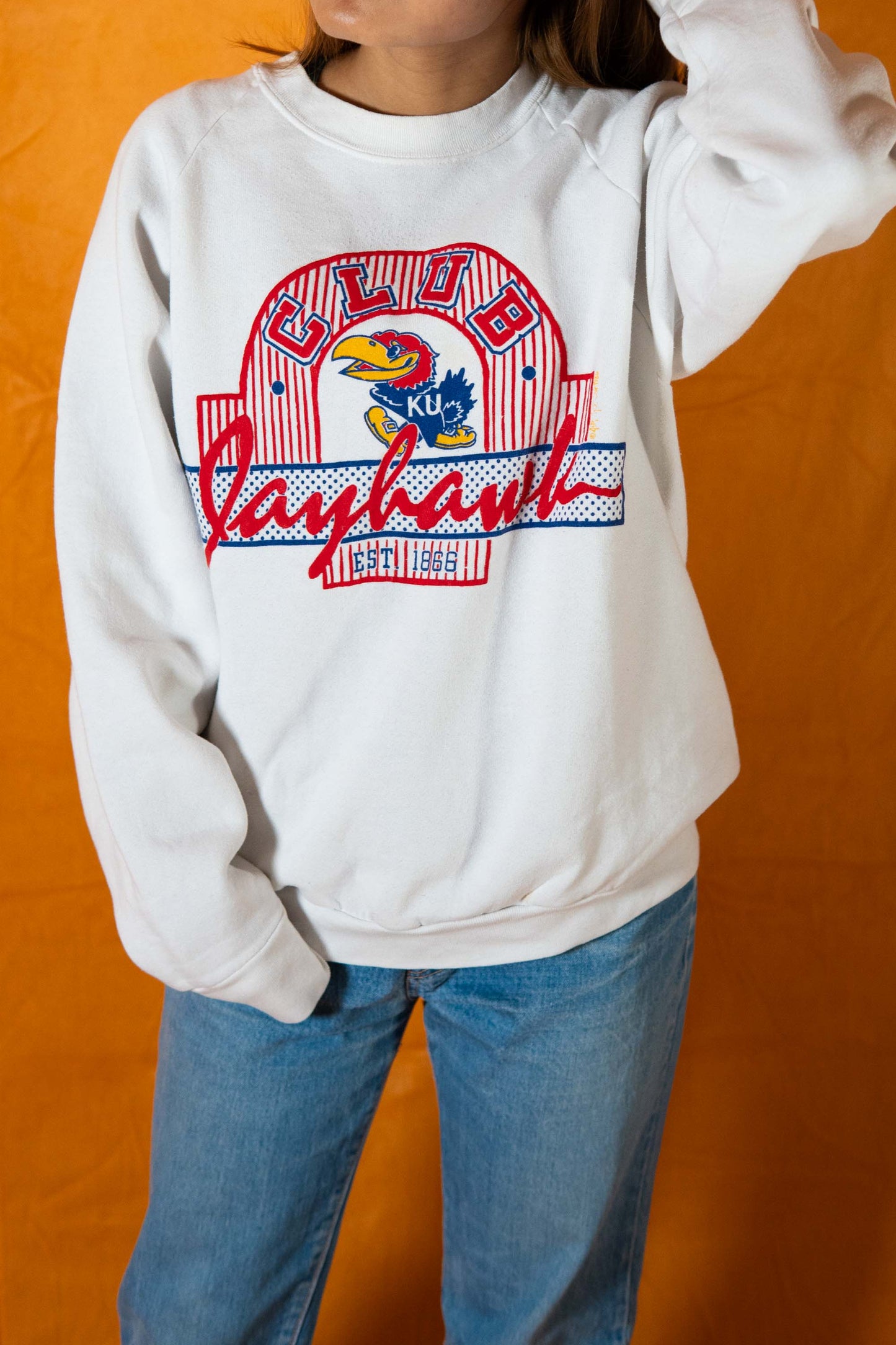 90s SCREEN STARS KU White Sweat shirt
