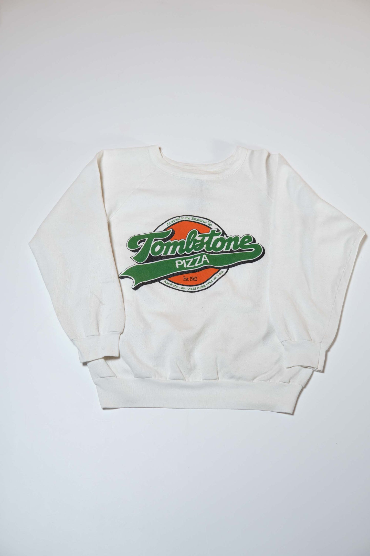 Tombstone Pizza 80s White Sweatshirts