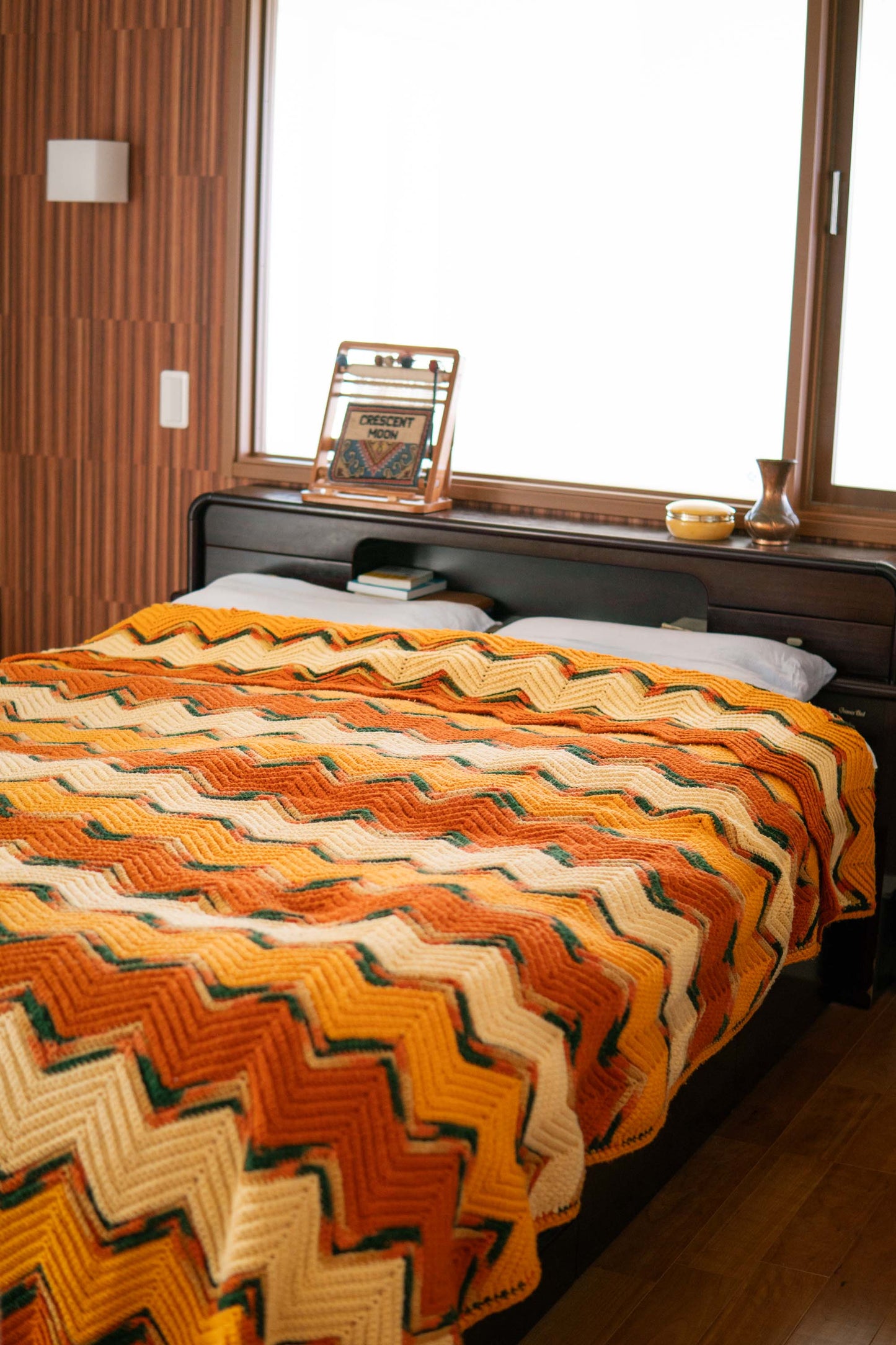 Big size Orange Granny Blanket