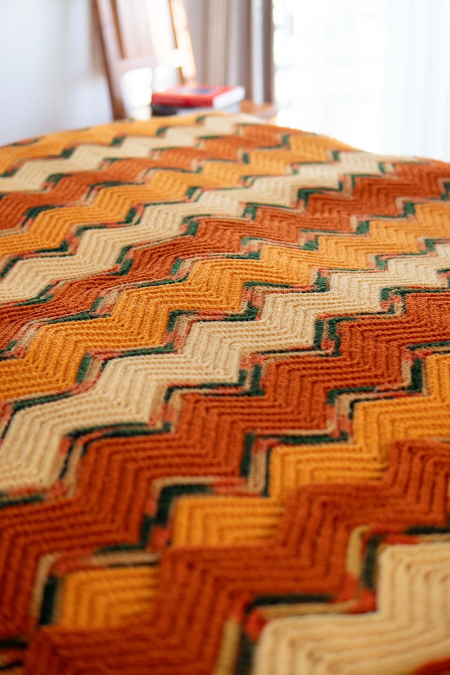 Big size Orange Granny Blanket