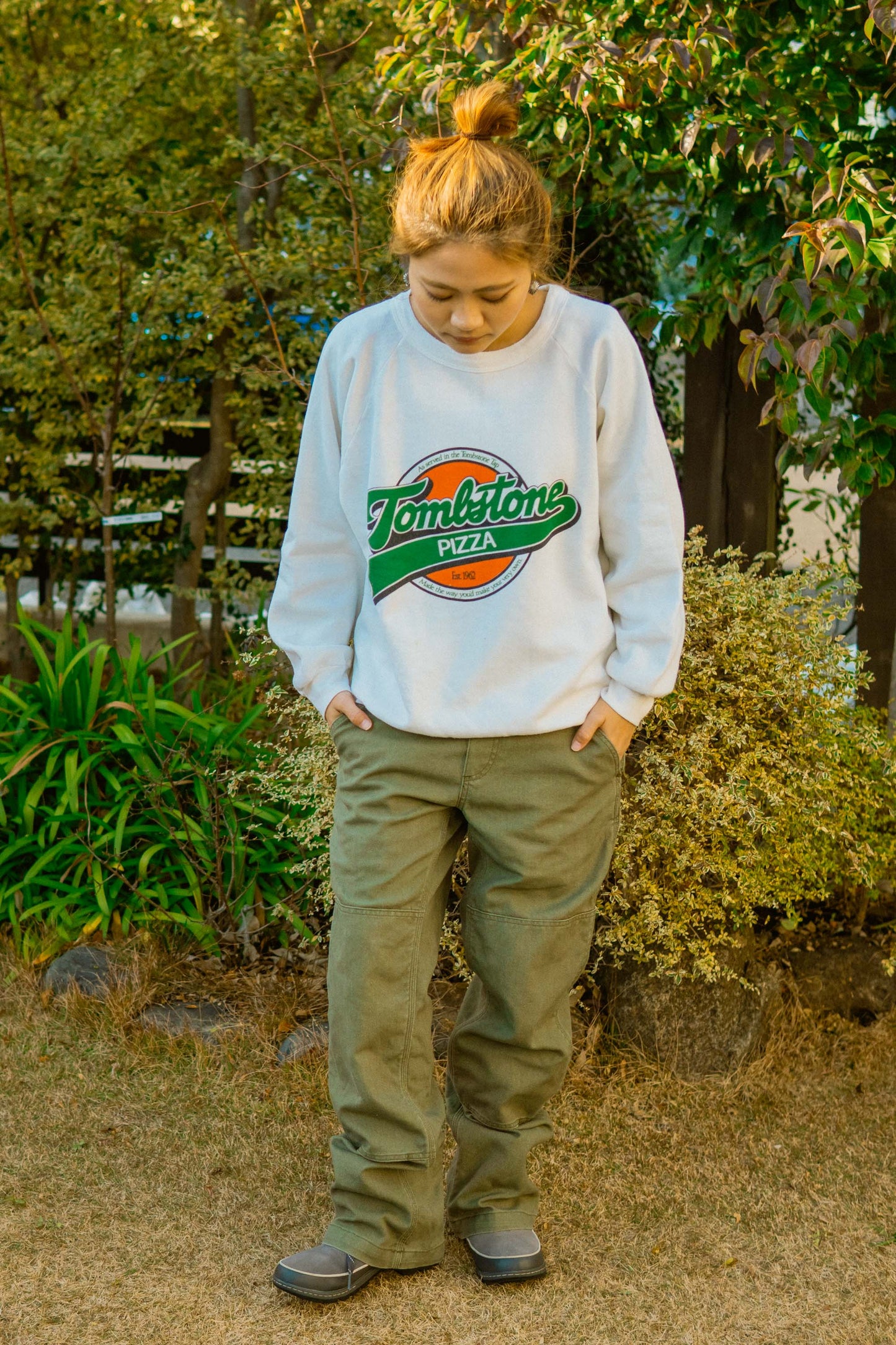 Tombstone Pizza 80s White Sweatshirts