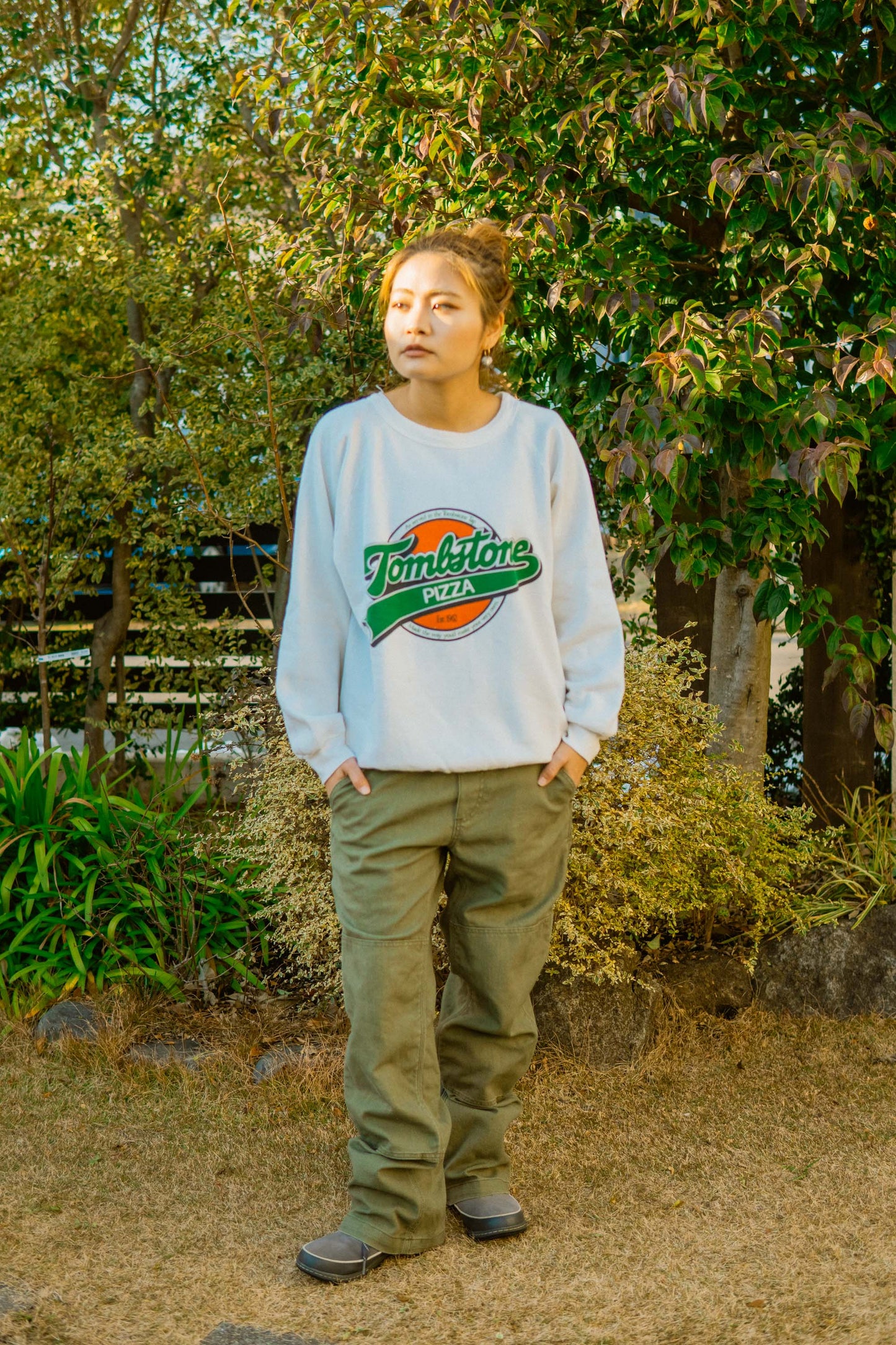 Tombstone Pizza 80s White Sweatshirts
