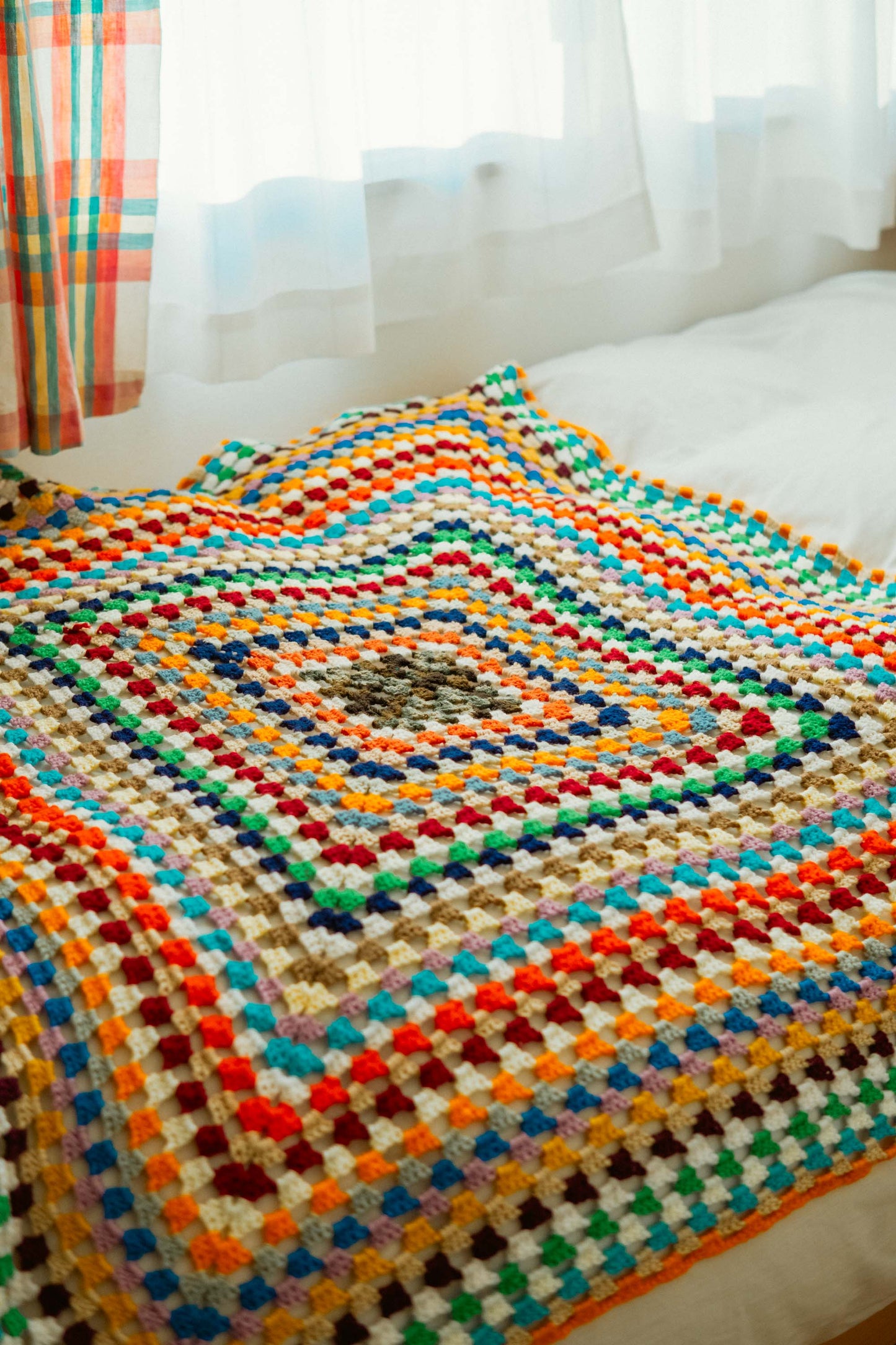 Colorful Orange Granny Blanket