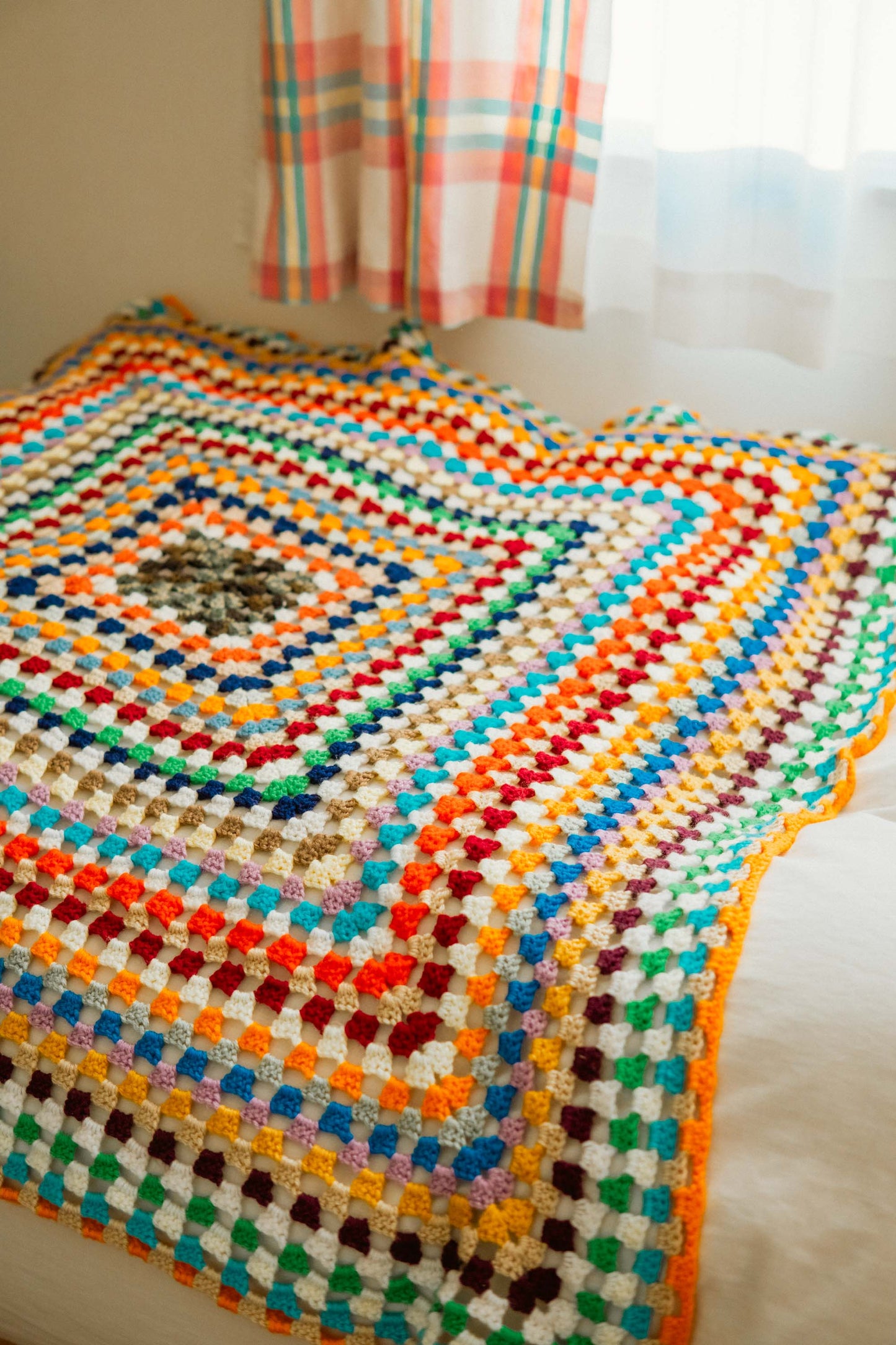 Colorful Orange Granny Blanket