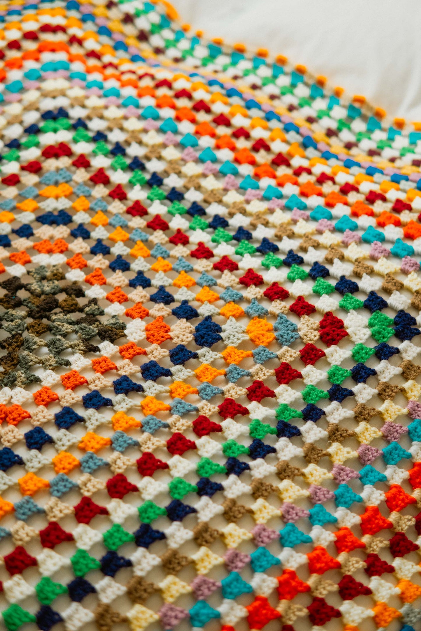 Colorful Orange Granny Blanket