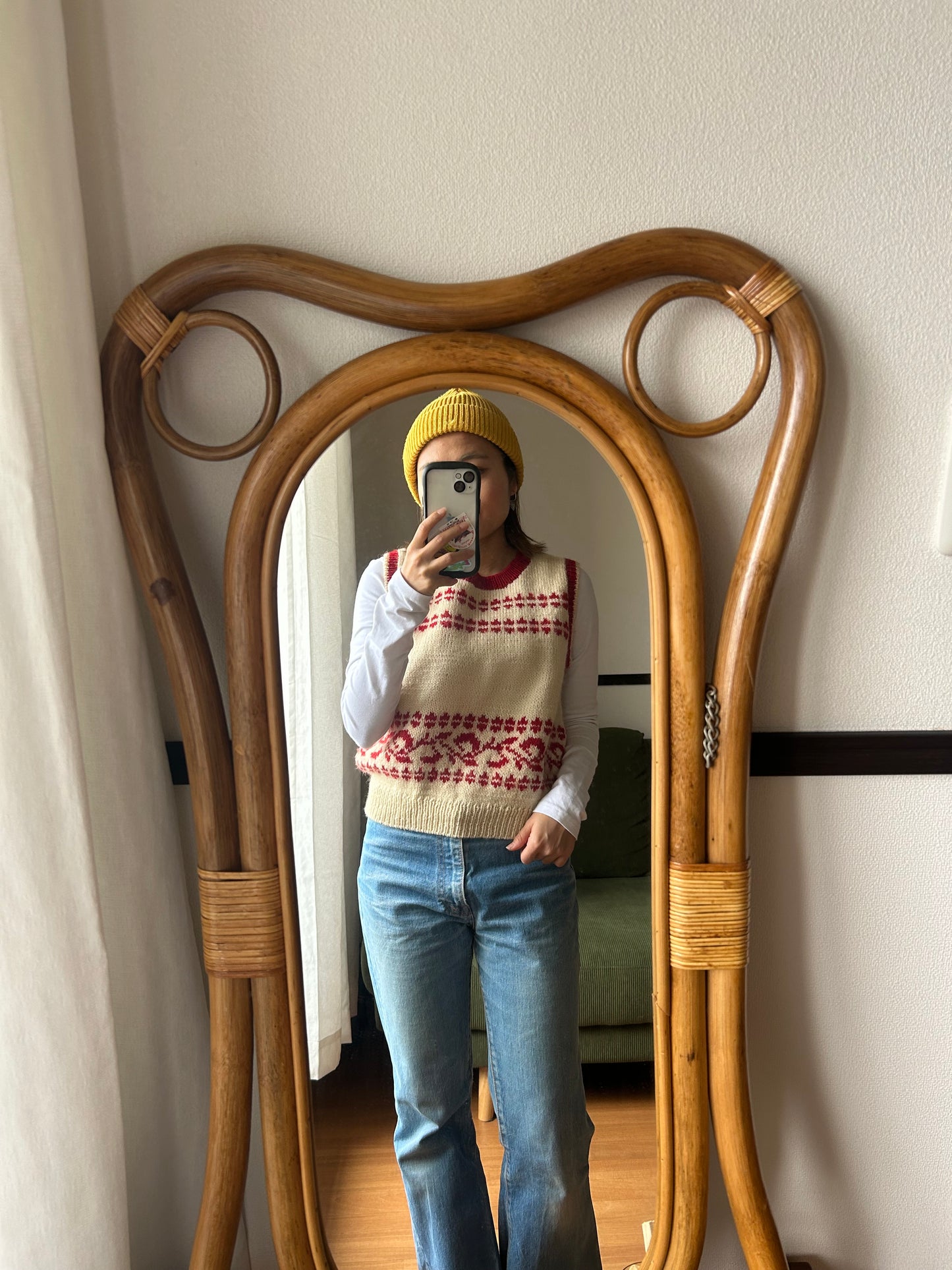 White Red Knit Vest