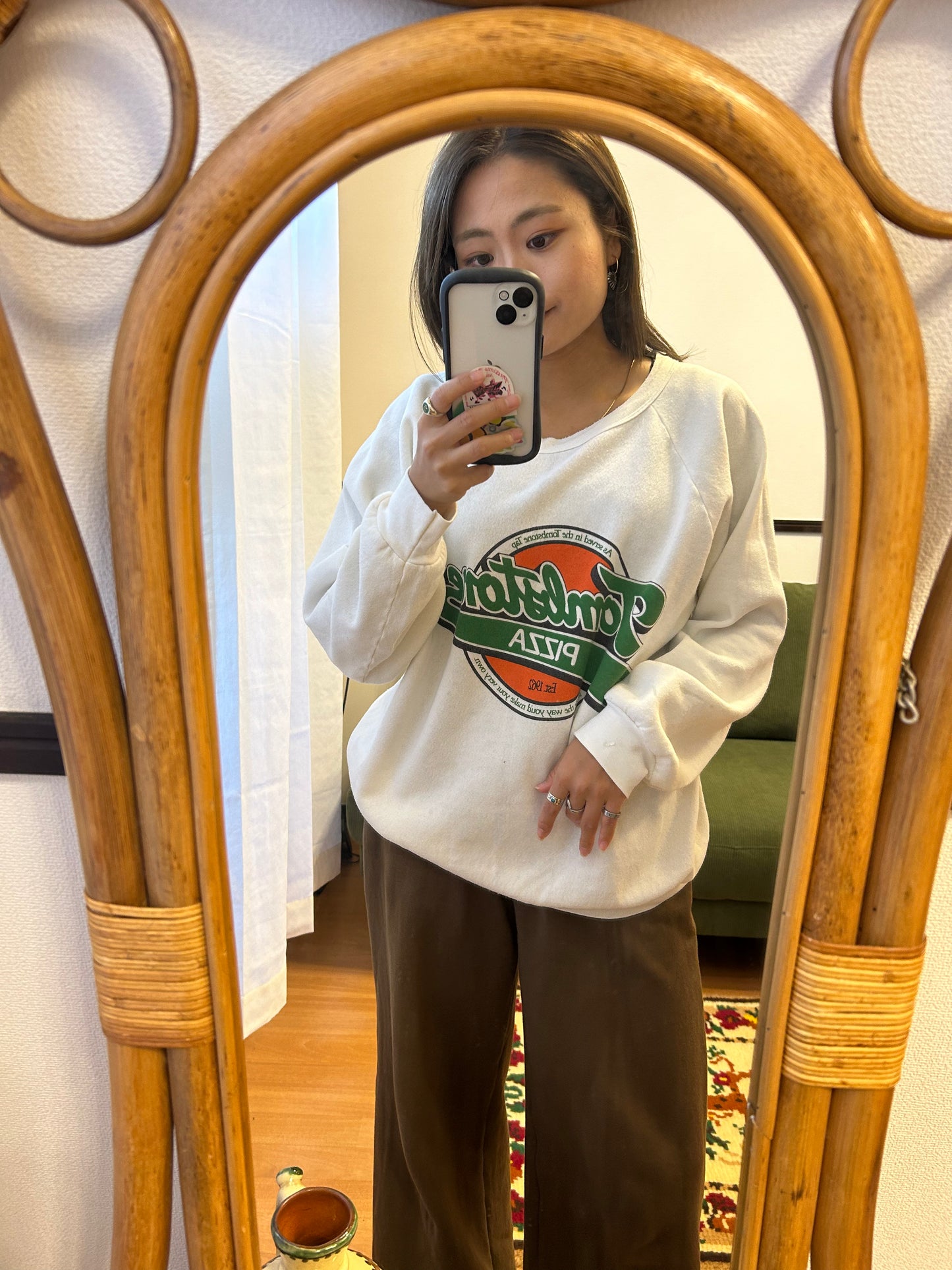 Tombstone Pizza 80s White Sweatshirts