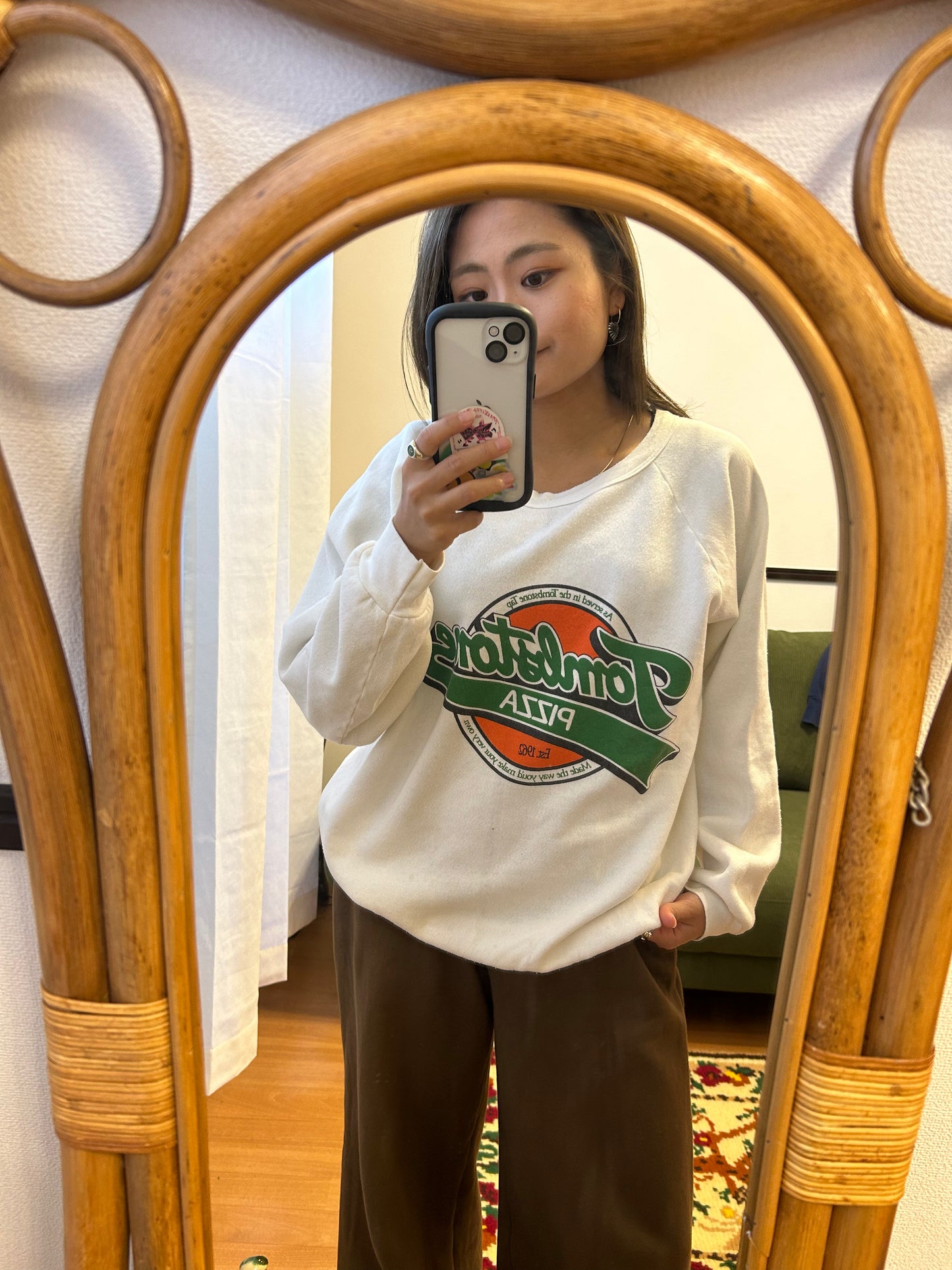 Tombstone Pizza 80s White Sweatshirts