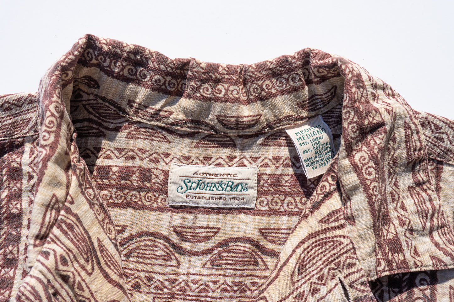 "ST JOHN'S BAY" Brown Pattern Short Sleeve Shirts