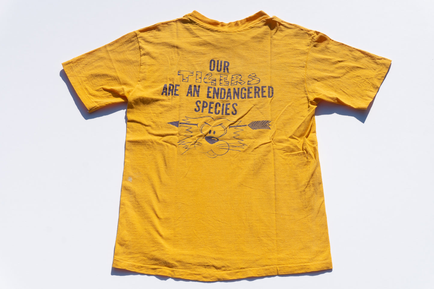70s Yellow Tiger Logo T-shirt