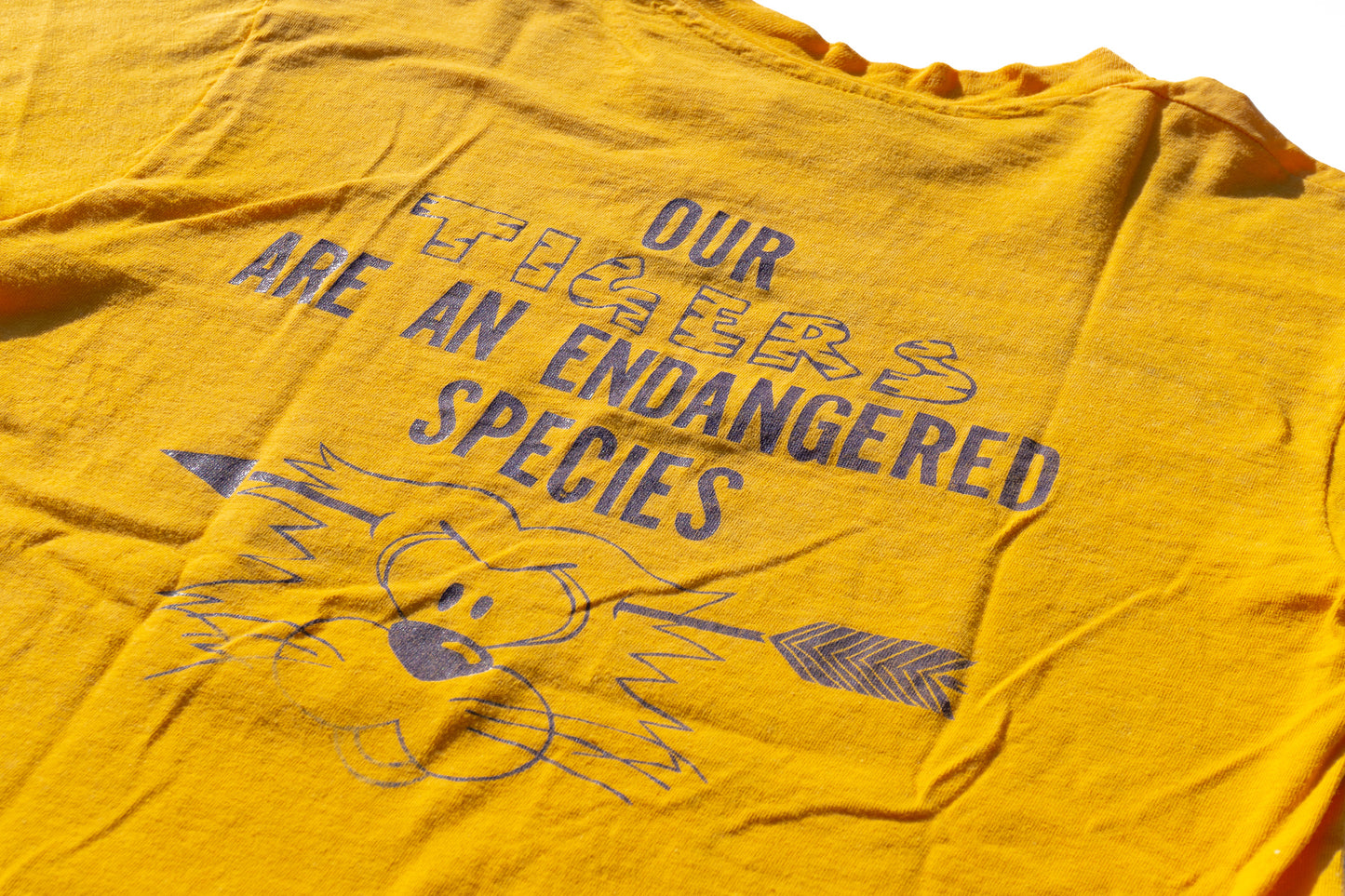 70s Yellow Tiger Logo T-shirt