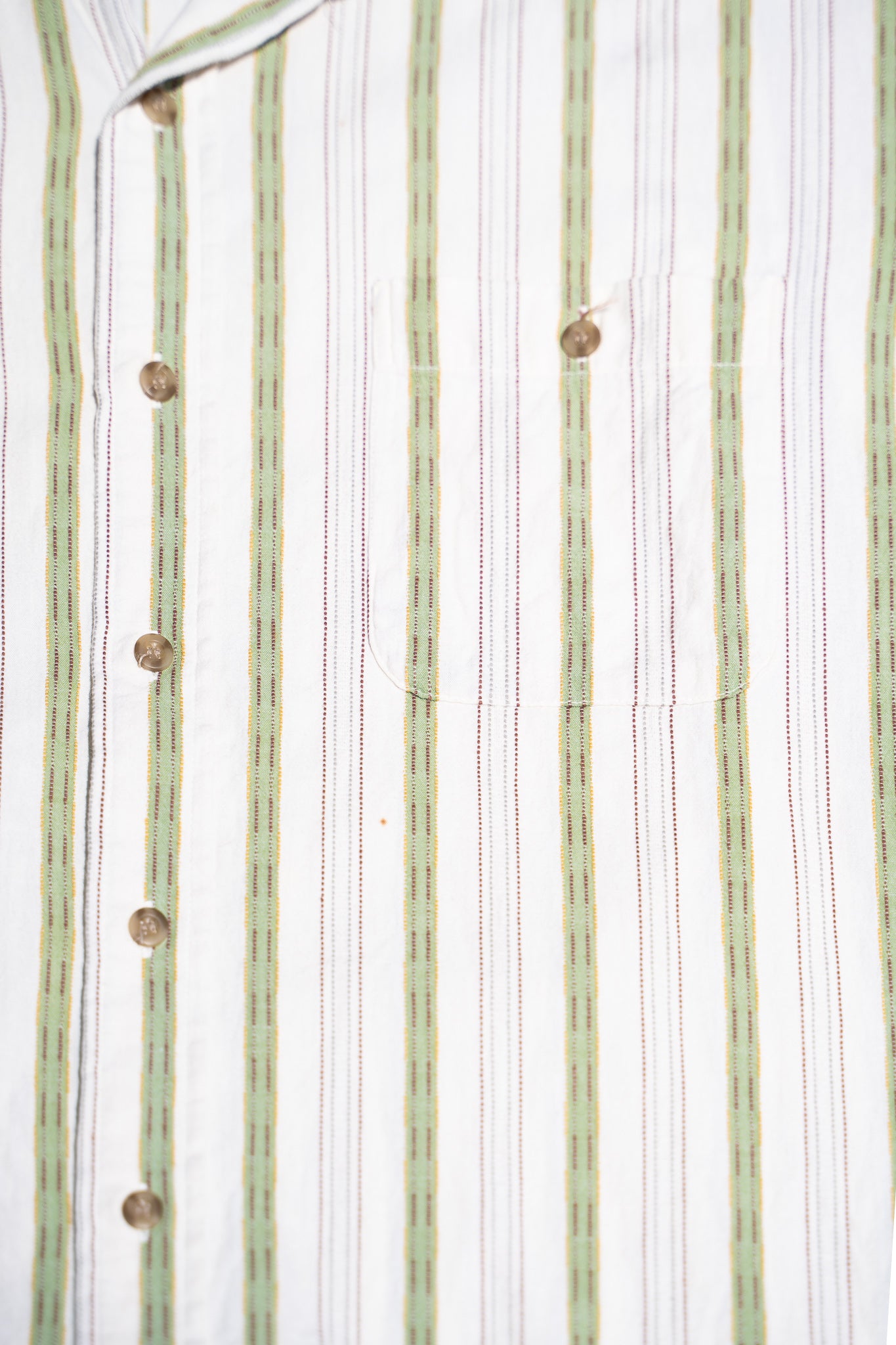 Green Striped Short Sleeve Shirt