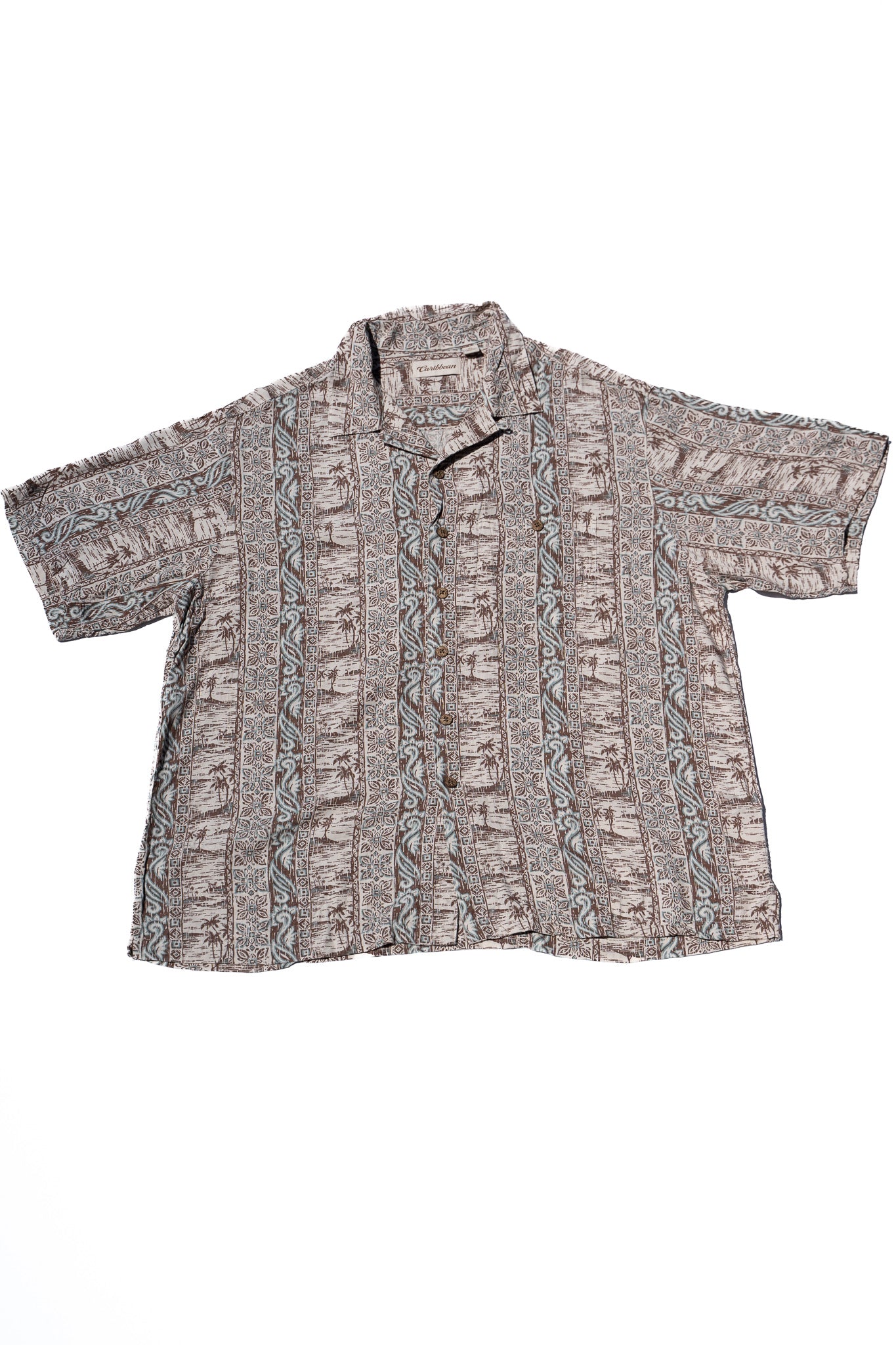 ”Caribbean” Brown Aloha Shirt