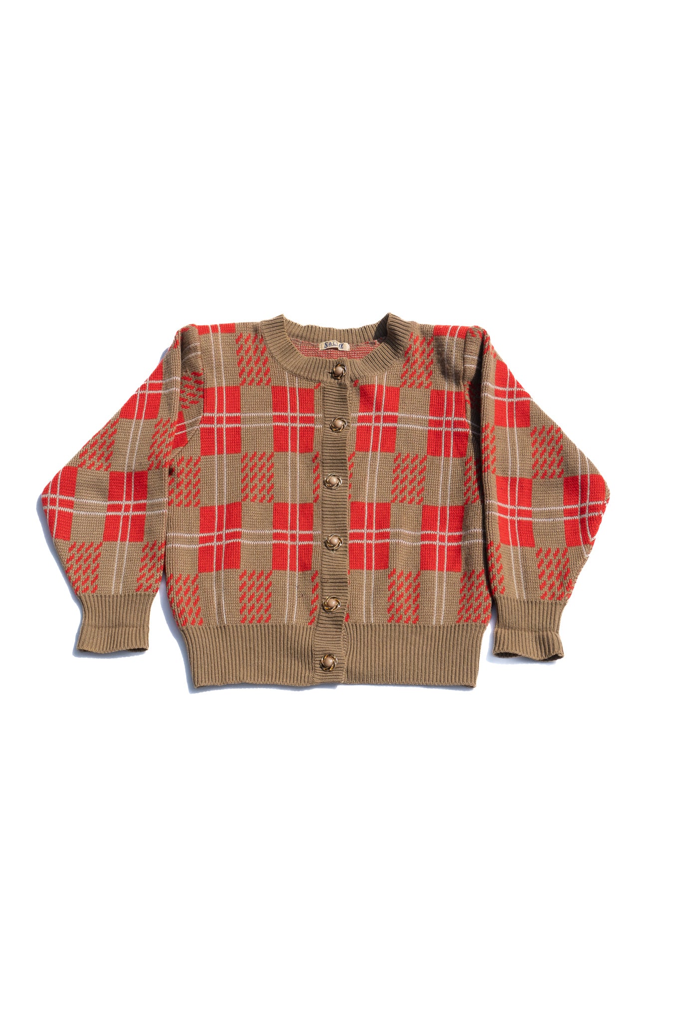 Retro Patterned Knitted Cardigan