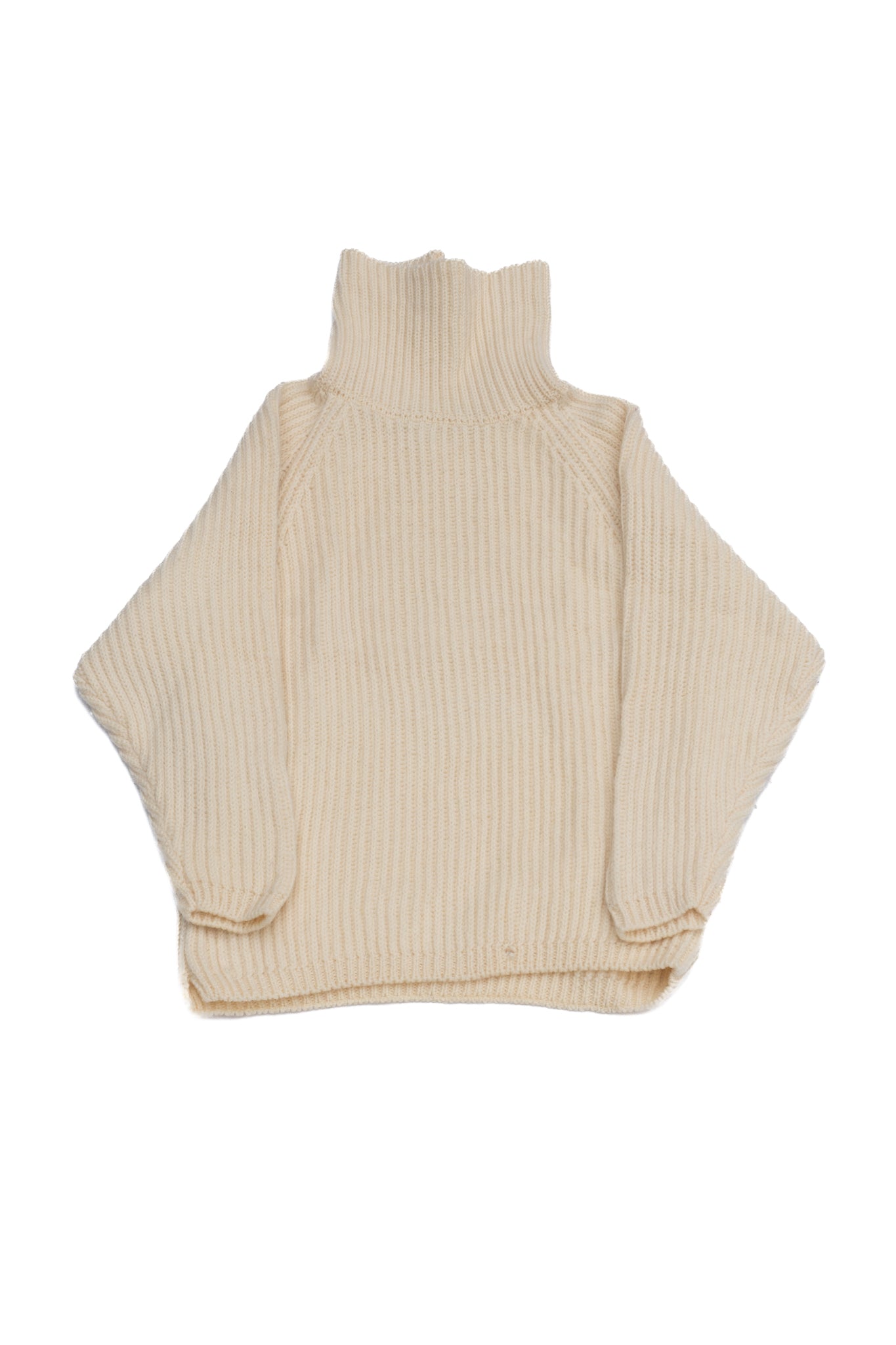 White Knitted Turtleneck Sweater