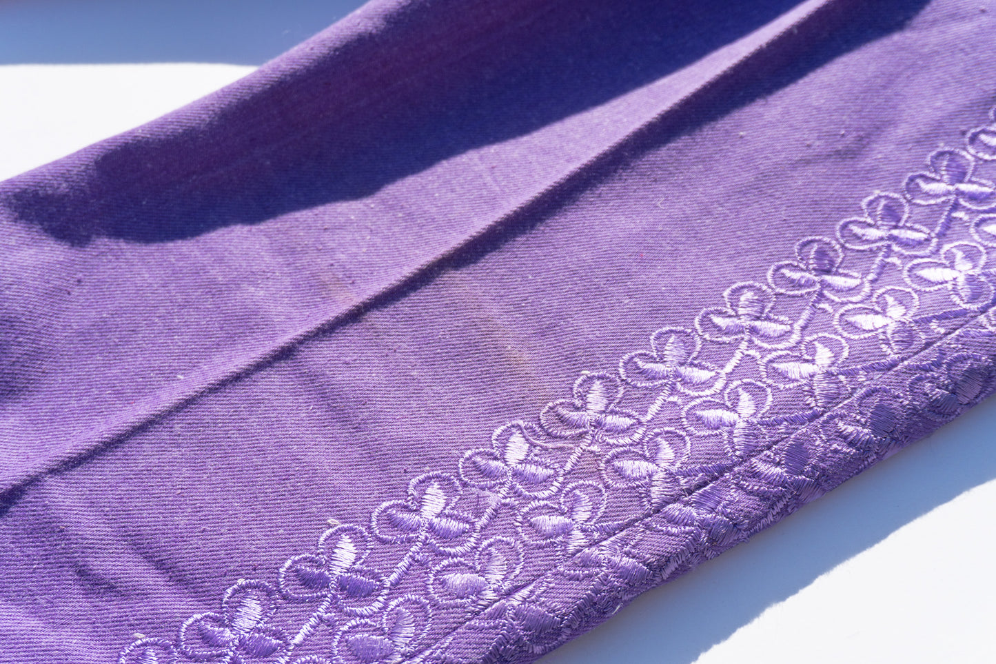 Purple Enbroidered Flea Pants