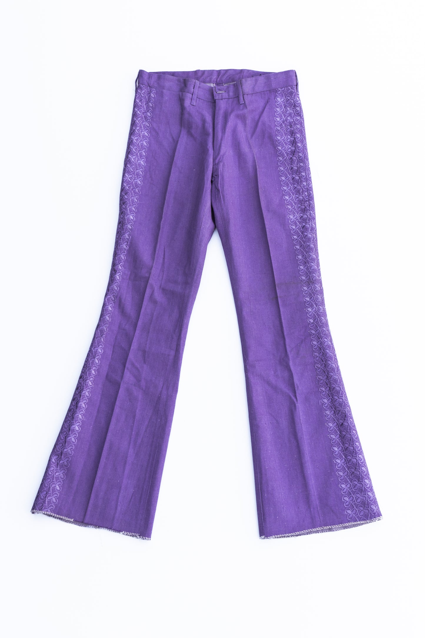 Purple Enbroidered Flea Pants