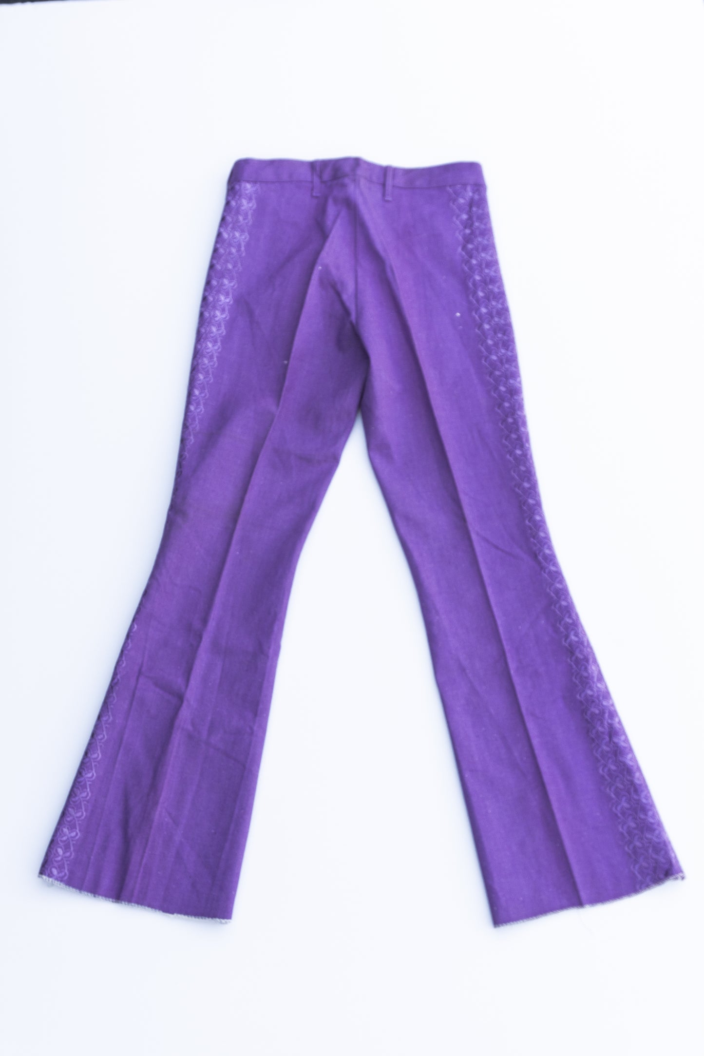 Purple Enbroidered Flea Pants