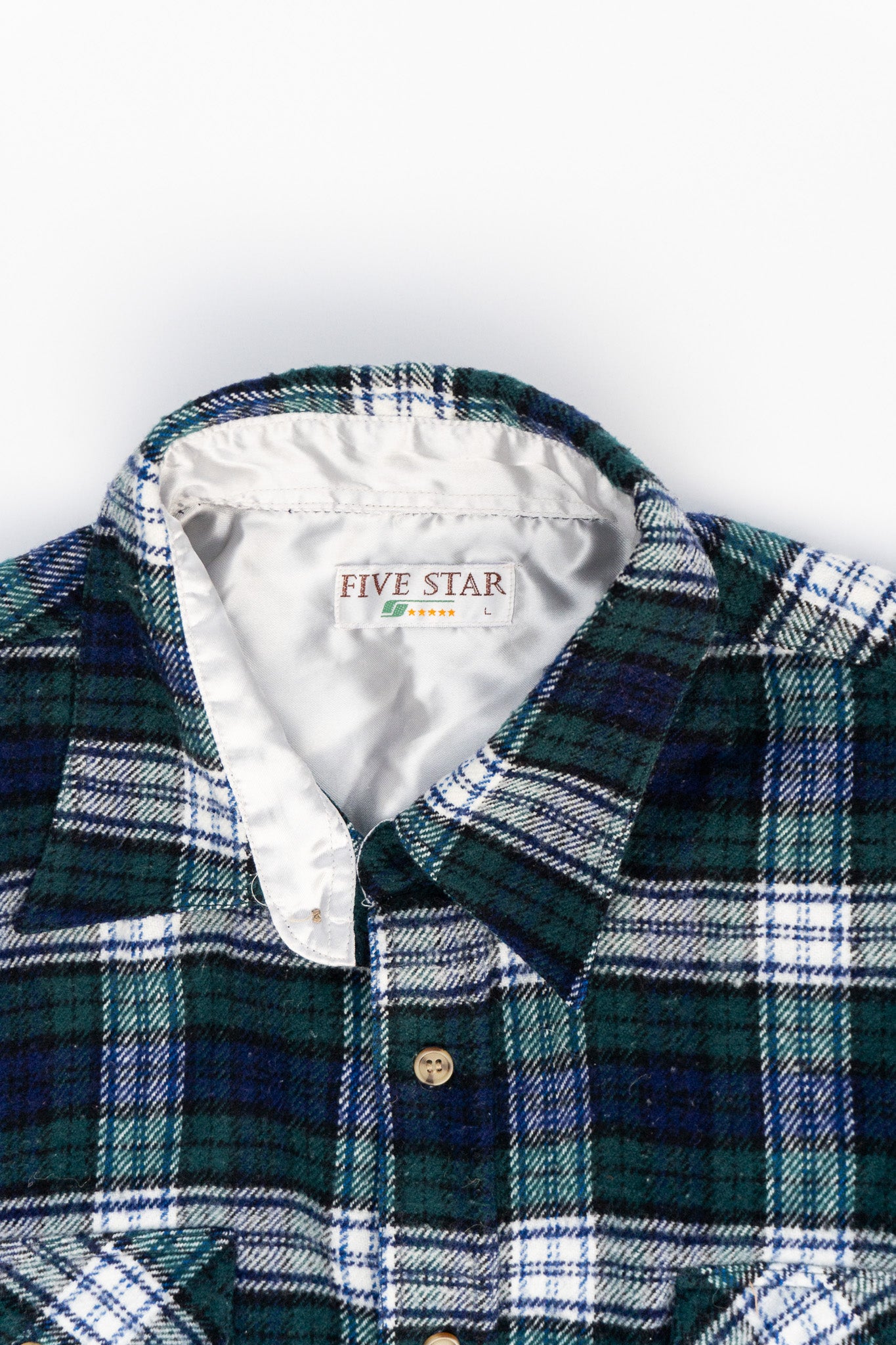 FIVE STAR Deep Green × Blue Plaid Shirts