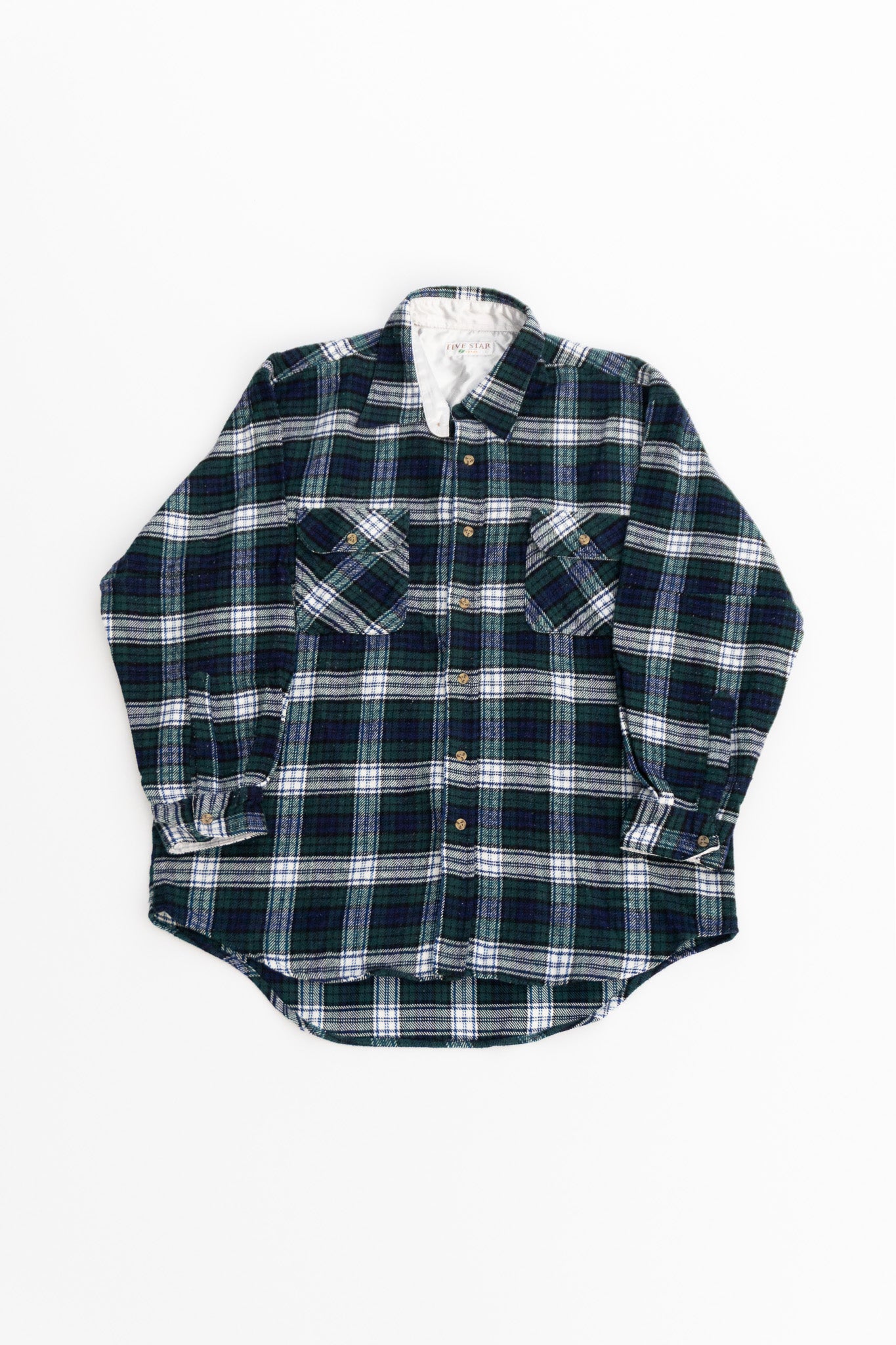 FIVE STAR Deep Green × Blue Plaid Shirts