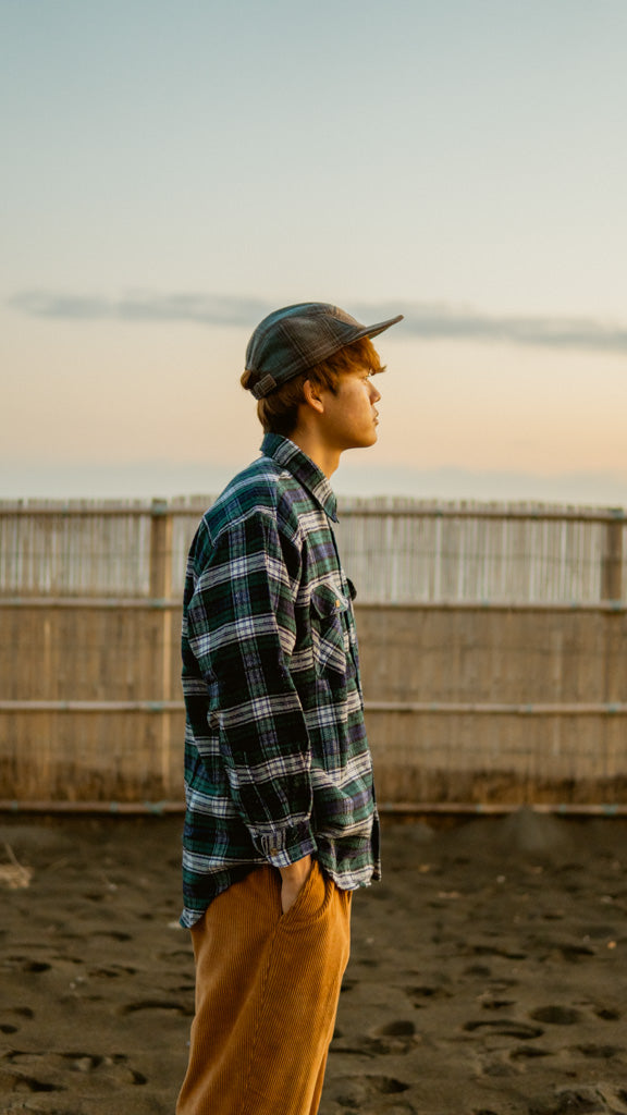 FIVE STAR Deep Green × Blue Plaid Shirts