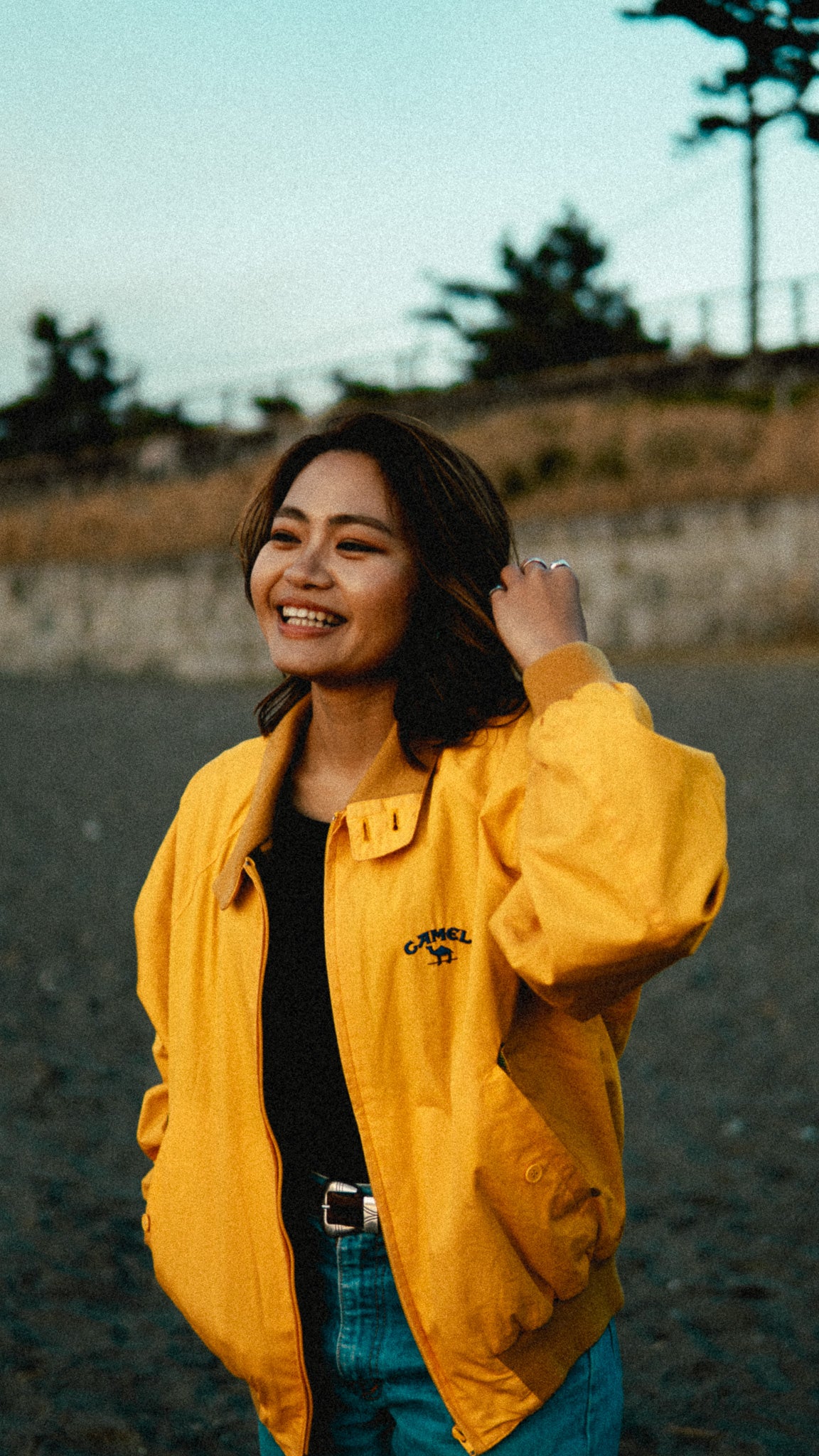 "CAMEL" Yellow Blouson Jacket