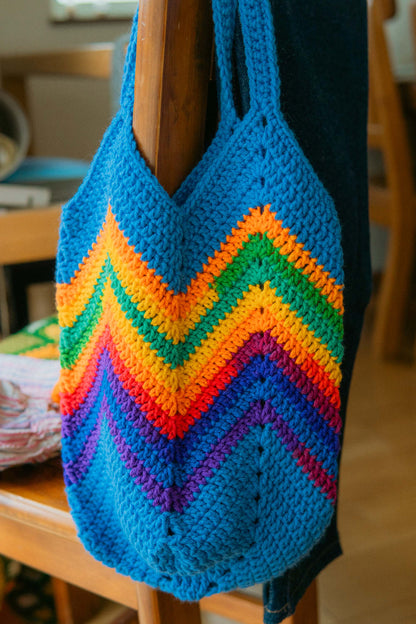 Rainbow Knit Bag