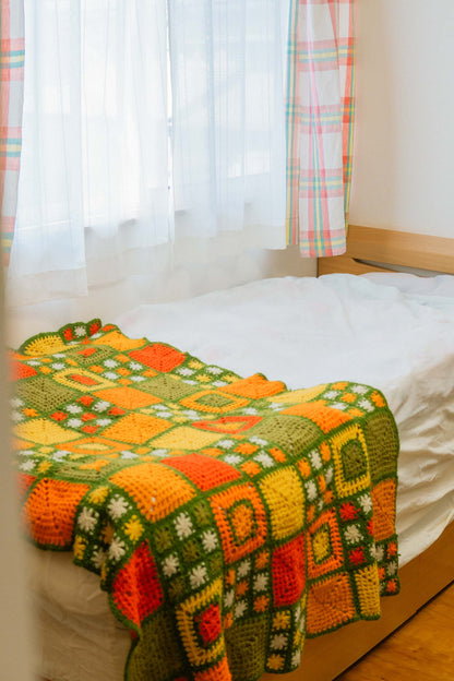 Green × Orange Granny Blanket