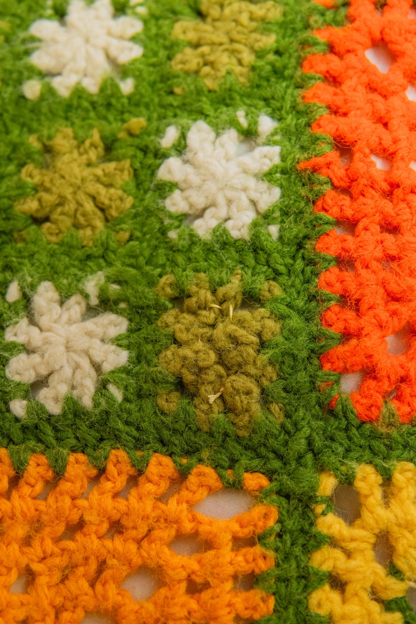 Green × Orange Granny Blanket