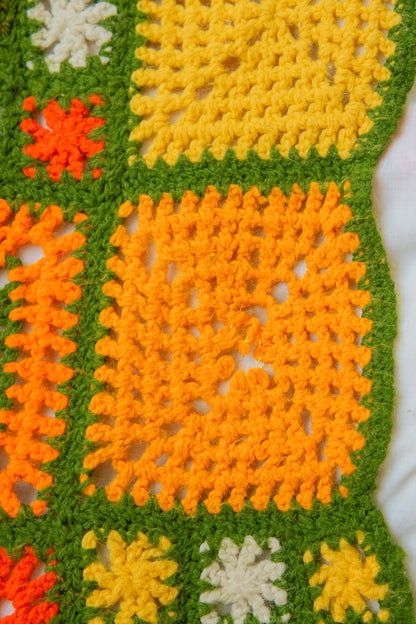 Green × Orange Granny Blanket