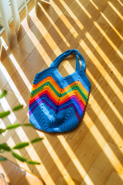 Rainbow Knit Bag