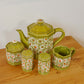 60-70s Avocado Green Daisy Kitchen set