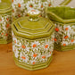 60-70s Avocado Green Daisy Kitchen set