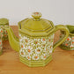 60-70s Avocado Green Daisy Kitchen set