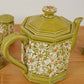 60-70s Avocado Green Daisy Kitchen set