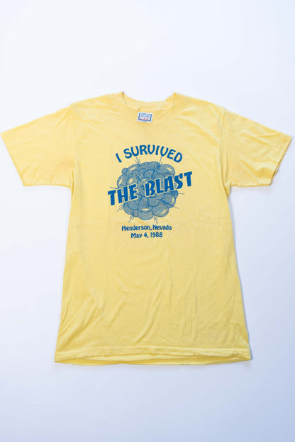 80s Survived THE BLAST Yellow T-shirts