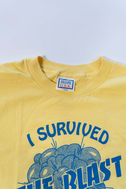 80s Survived THE BLAST Yellow T-shirts